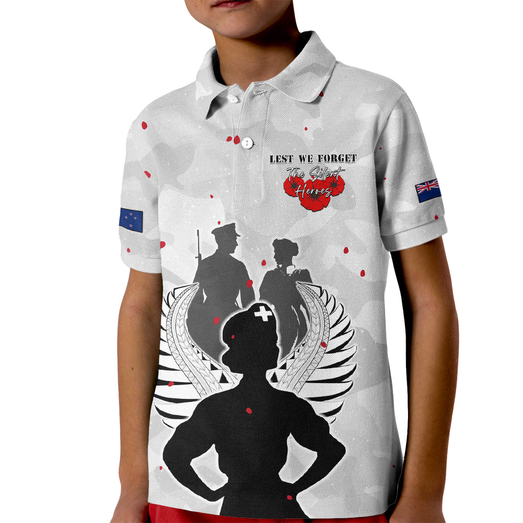New Zealand ANZAC Day Kid Polo Shirt For The Nurse Lest We Forget