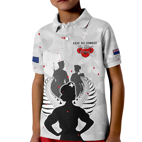 New Zealand ANZAC Day Kid Polo Shirt For The Nurse Lest We Forget