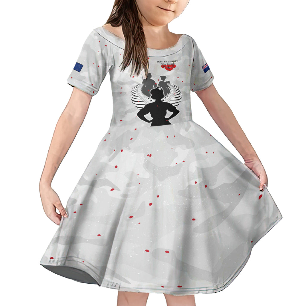 New Zealand ANZAC Day Kid Short Sleeve Dress For The Nurse Lest We Forget