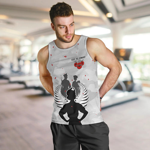 New Zealand ANZAC Day Men Tank Top For The Nurse Lest We Forget