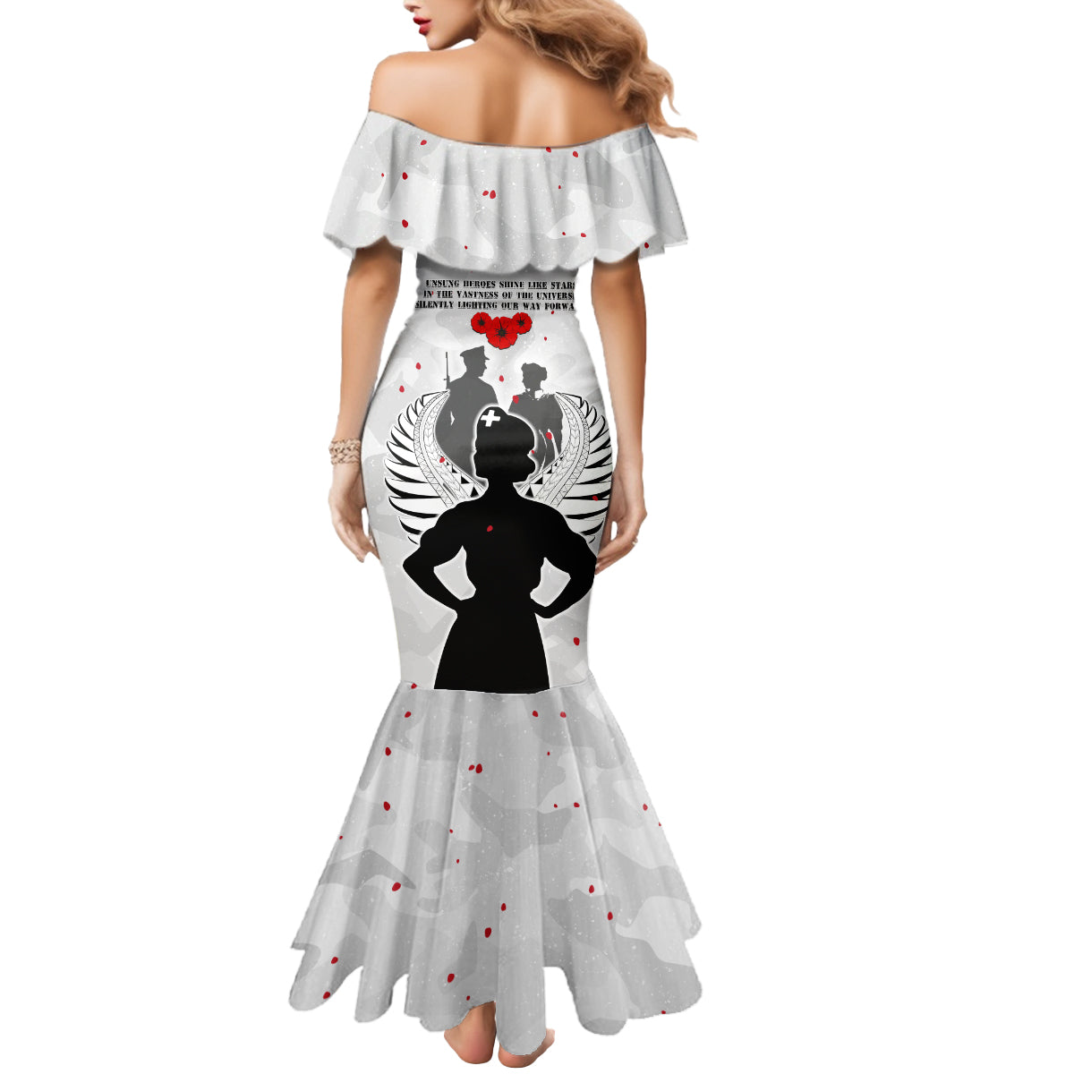 New Zealand ANZAC Day Mermaid Dress For The Nurse Lest We Forget