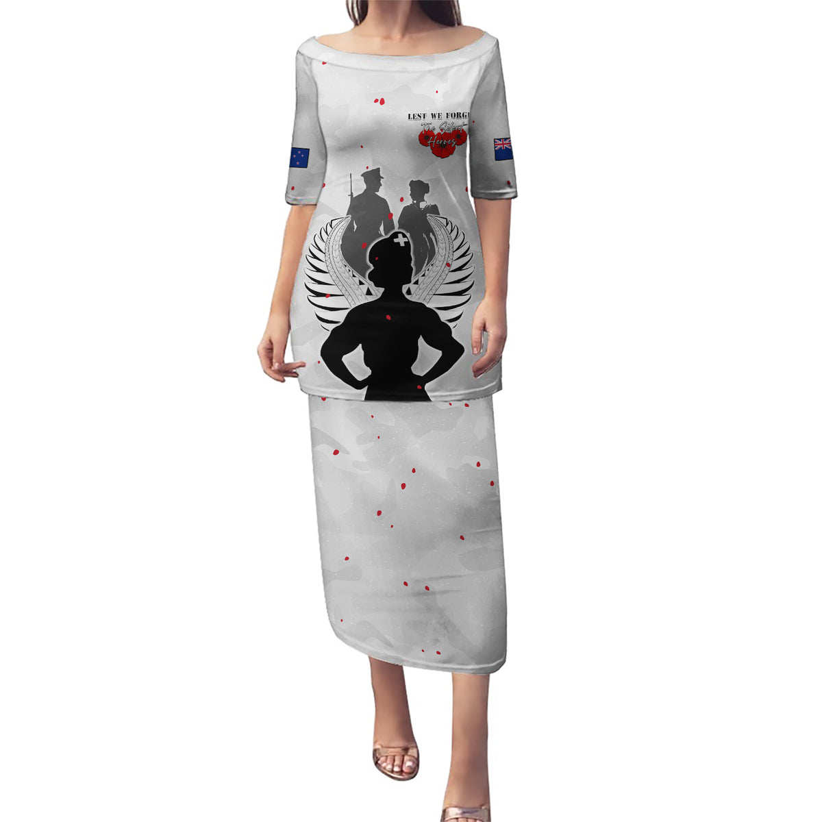 New Zealand ANZAC Day Puletasi For The Nurse Lest We Forget