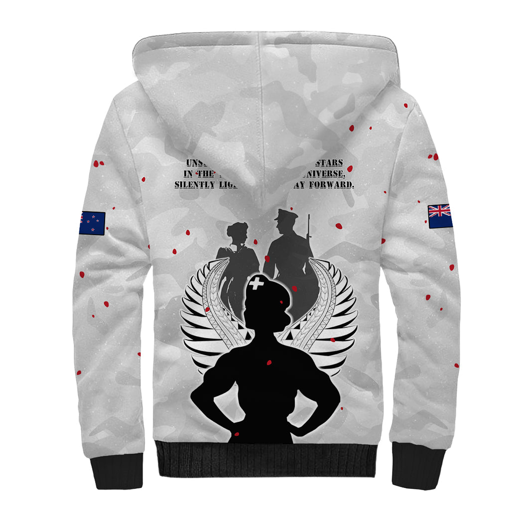 New Zealand ANZAC Day Sherpa Hoodie For The Nurse Lest We Forget