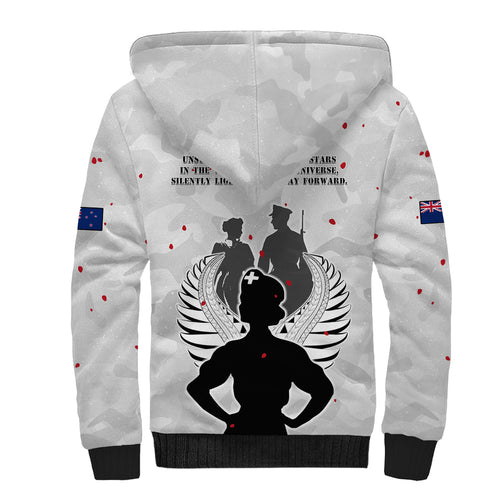 New Zealand ANZAC Day Sherpa Hoodie For The Nurse Lest We Forget