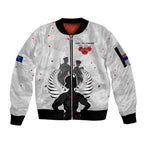 New Zealand ANZAC Day Sleeve Zip Bomber Jacket For The Nurse Lest We Forget