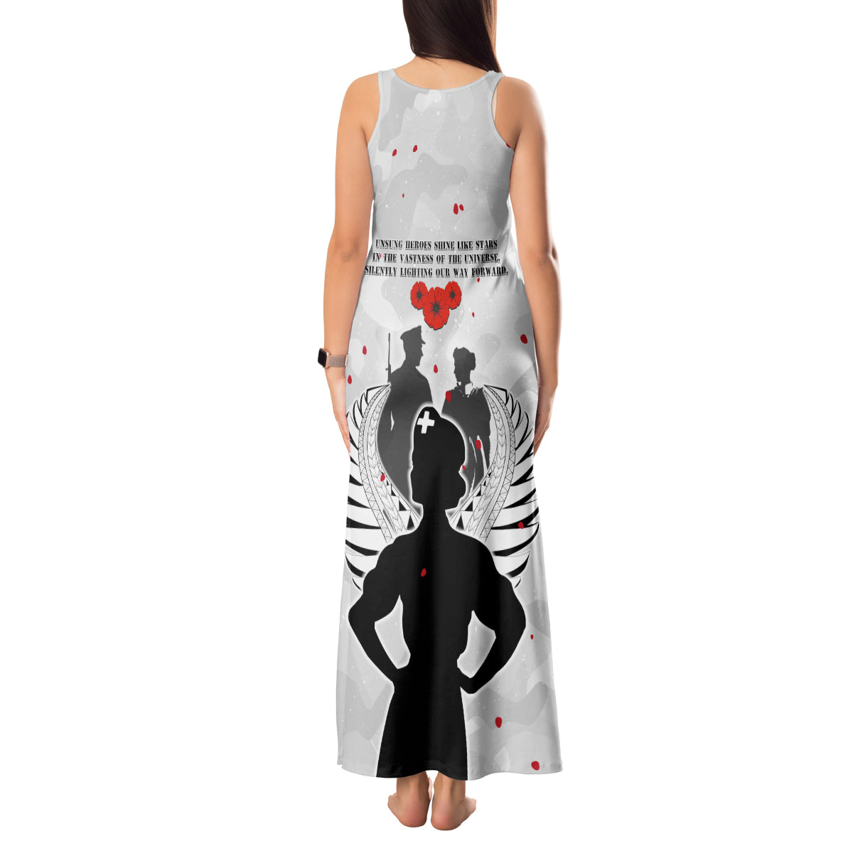 New Zealand ANZAC Day Tank Maxi Dress For The Nurse Lest We Forget