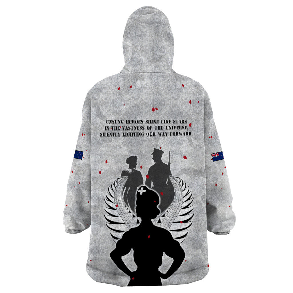 New Zealand ANZAC Day Wearable Blanket Hoodie For The Nurse Lest We Forget