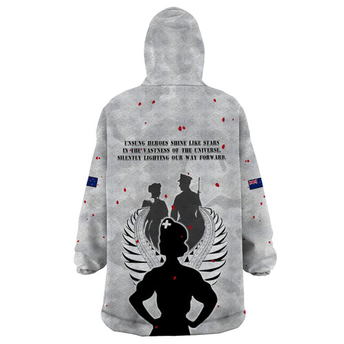 New Zealand ANZAC Day Wearable Blanket Hoodie For The Nurse Lest We Forget