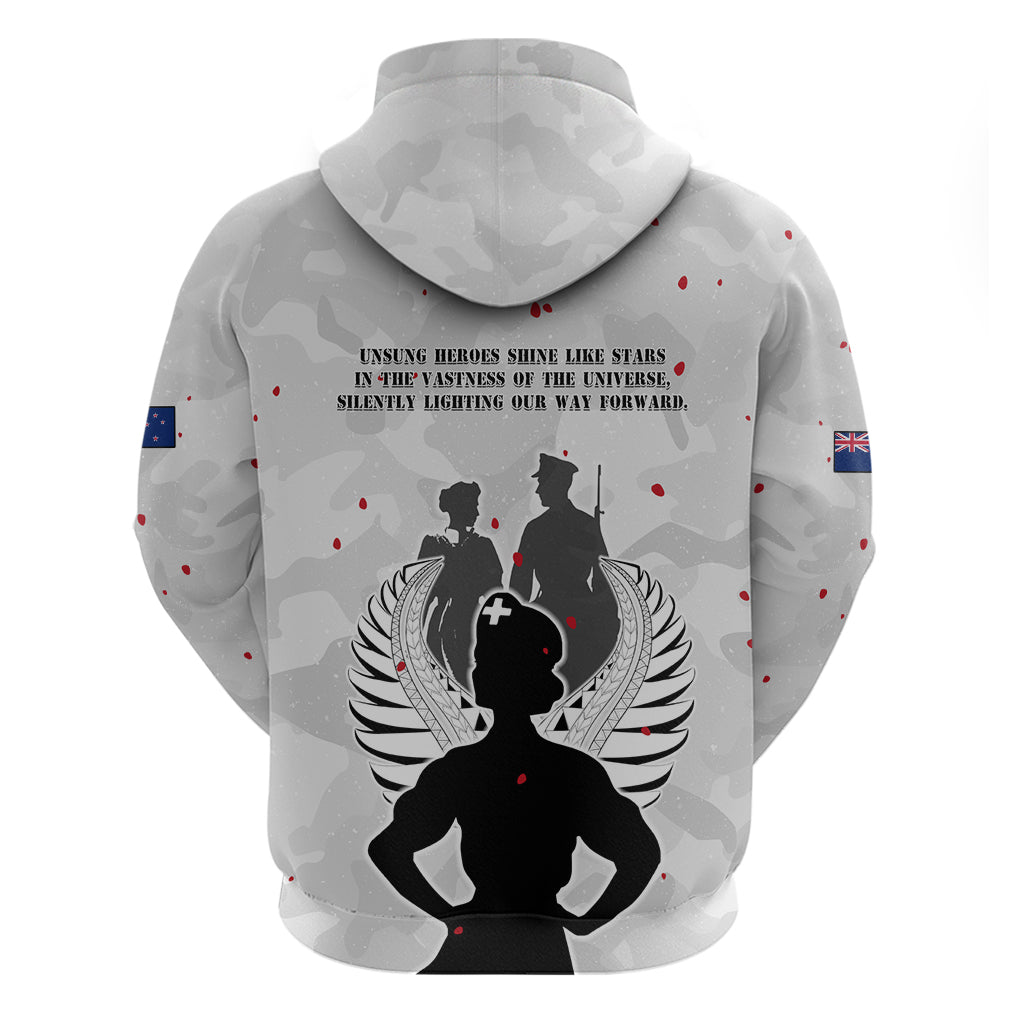 New Zealand ANZAC Day Zip Hoodie For The Nurse Lest We Forget