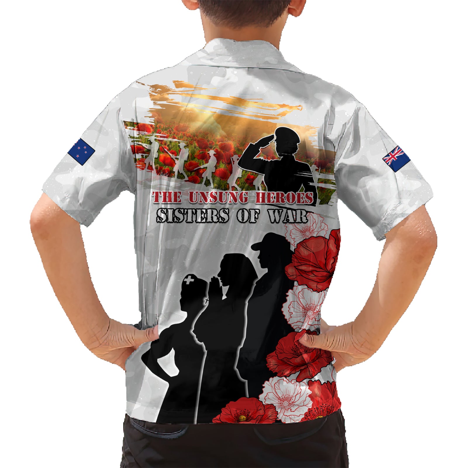 New Zealand ANZAC Day Kid Hawaiian Shirt The Unsung Heroes Sisters of War