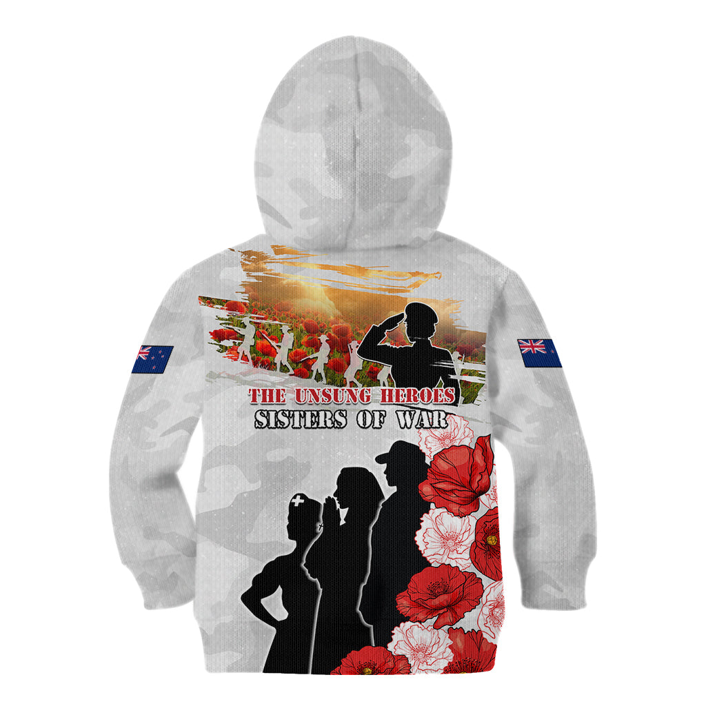 New Zealand ANZAC Day Kid Hoodie The Unsung Heroes Sisters of War