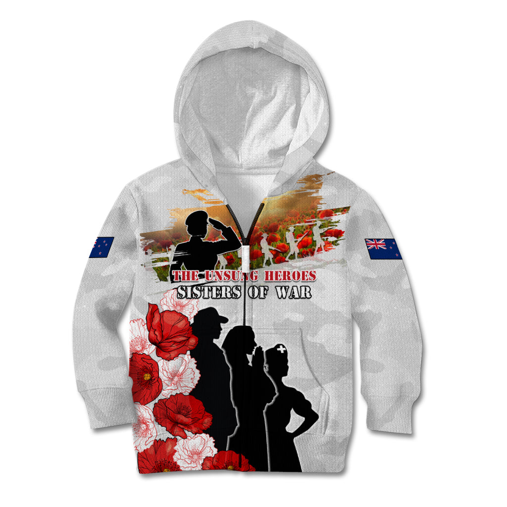 New Zealand ANZAC Day Kid Hoodie The Unsung Heroes Sisters of War