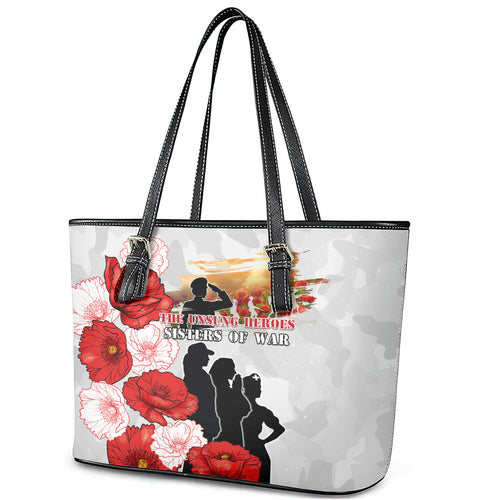 New Zealand ANZAC Day Leather Tote Bag The Unsung Heroes Sisters of War