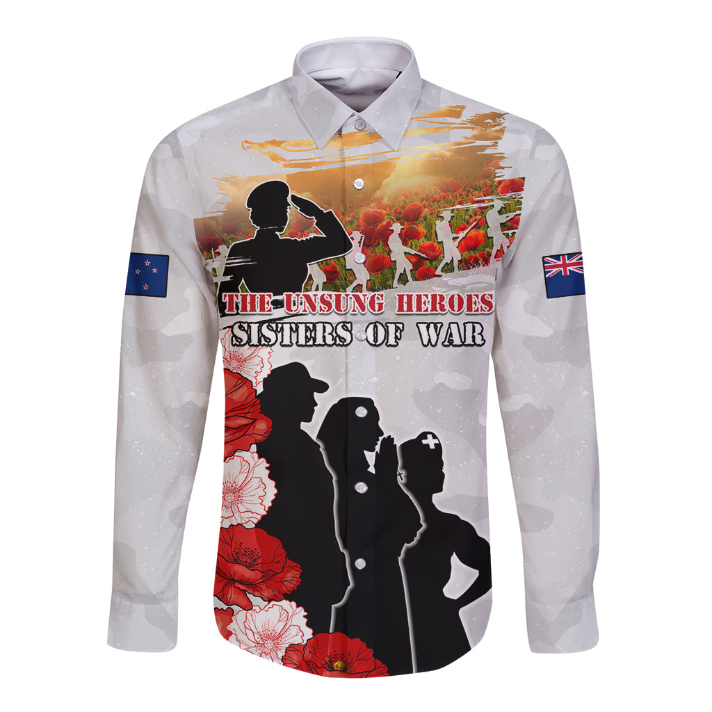 New Zealand ANZAC Day Long Sleeve Button Shirt The Unsung Heroes Sisters of War