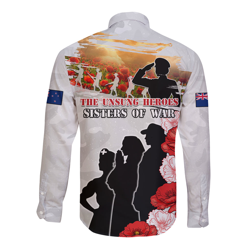 New Zealand ANZAC Day Long Sleeve Button Shirt The Unsung Heroes Sisters of War