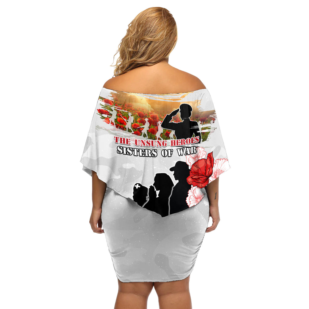 New Zealand ANZAC Day Off Shoulder Short Dress The Unsung Heroes Sisters of War