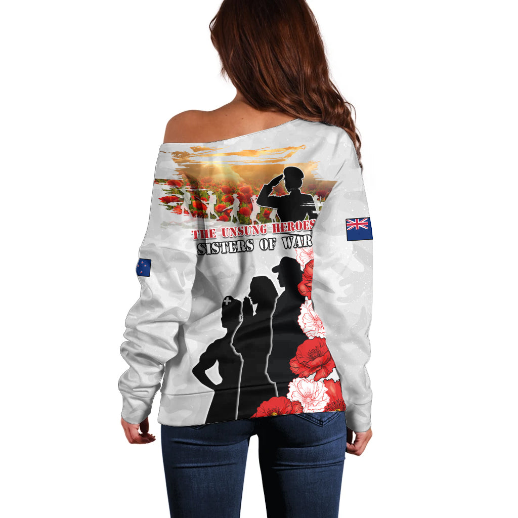 New Zealand ANZAC Day Off Shoulder Sweater The Unsung Heroes Sisters of War