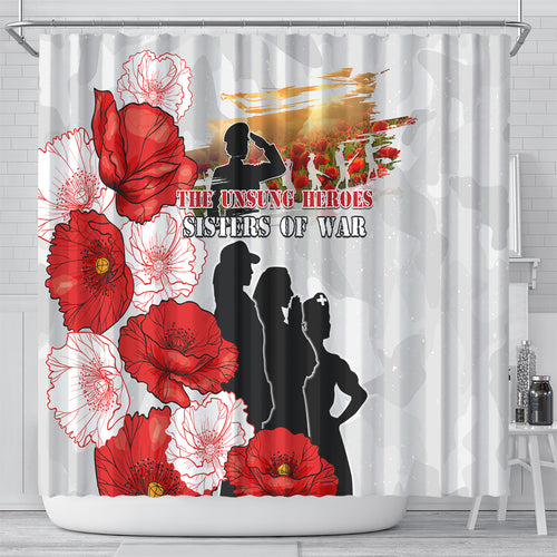 New Zealand ANZAC Day Shower Curtain The Unsung Heroes Sisters of War