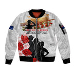 New Zealand ANZAC Day Sleeve Zip Bomber Jacket The Unsung Heroes Sisters of War