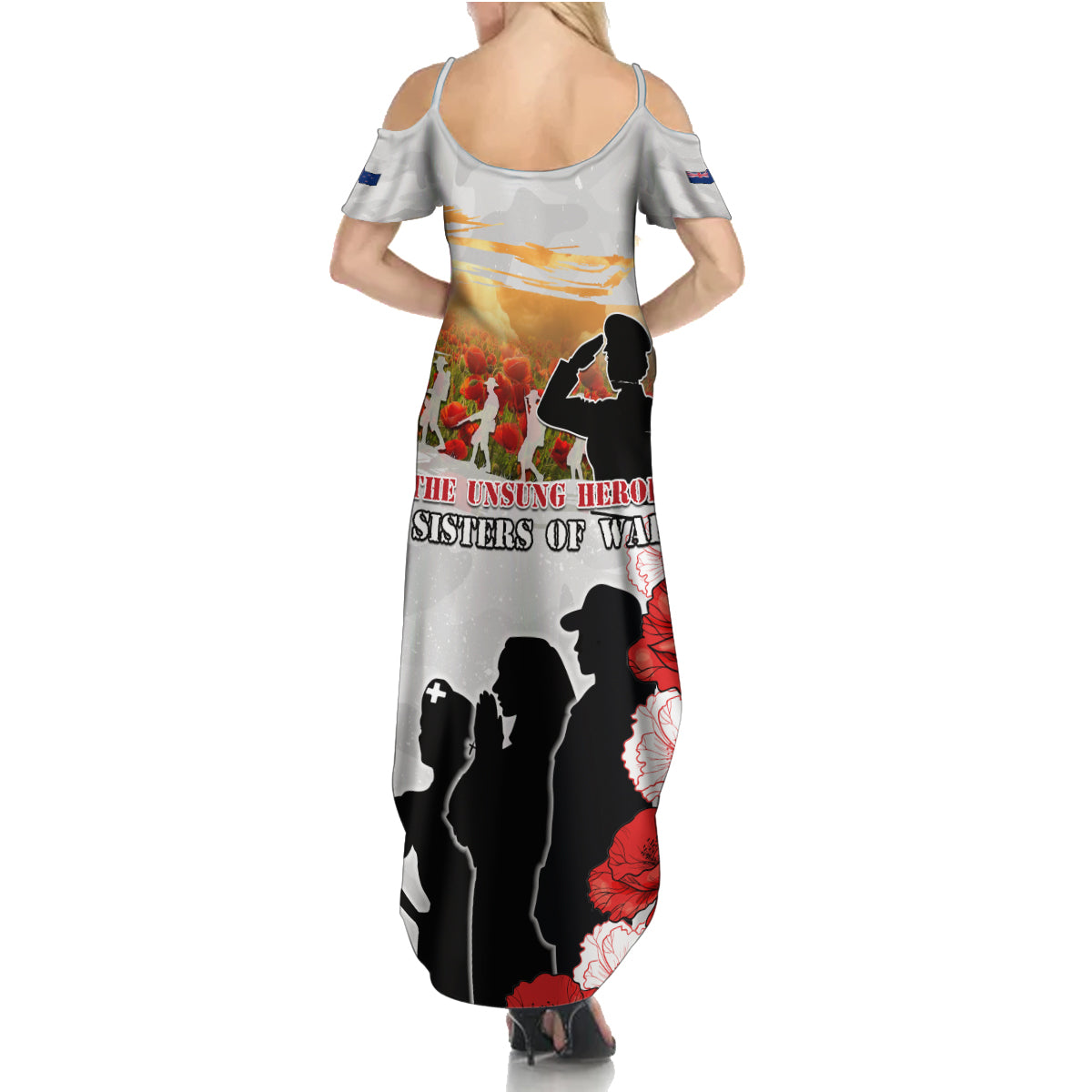 New Zealand ANZAC Day Summer Maxi Dress The Unsung Heroes Sisters of War