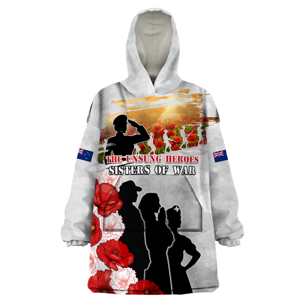New Zealand ANZAC Day Wearable Blanket Hoodie The Unsung Heroes Sisters of War