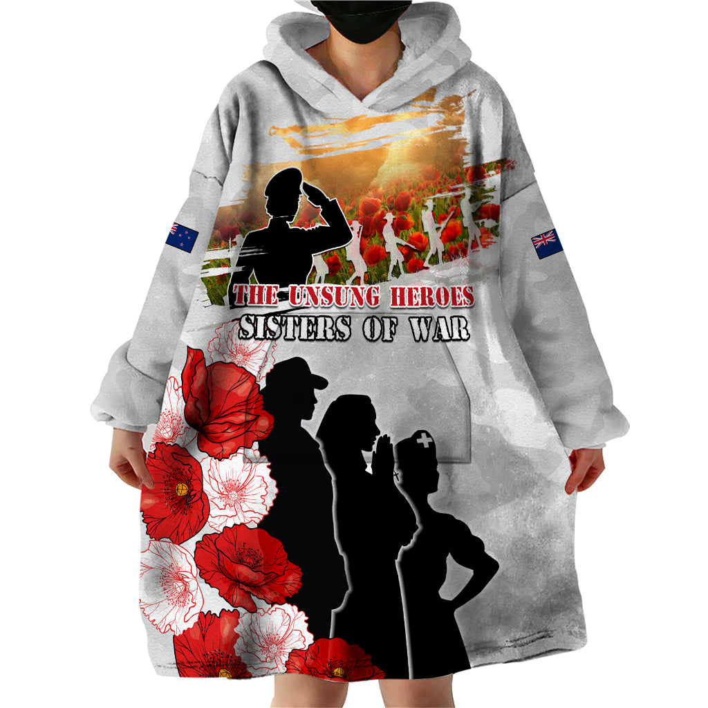 New Zealand ANZAC Day Wearable Blanket Hoodie The Unsung Heroes Sisters of War