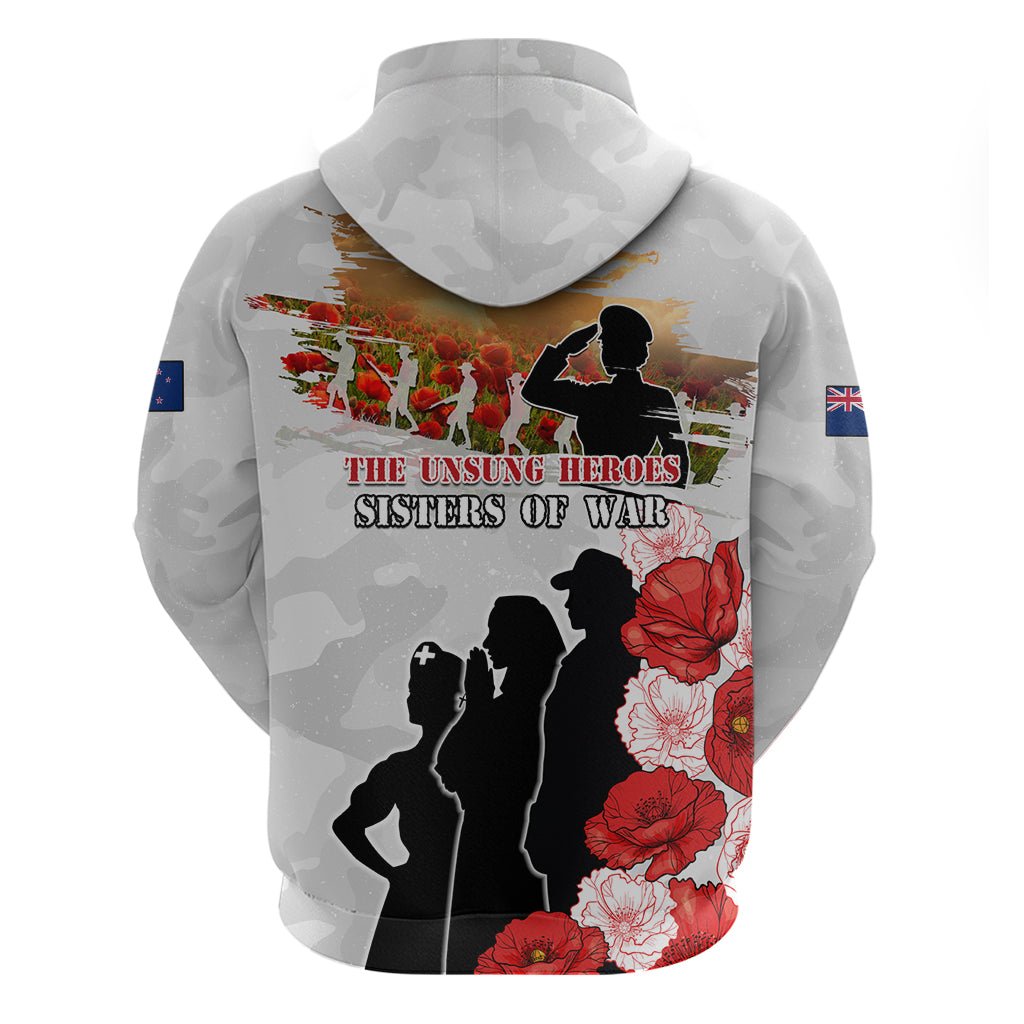 New Zealand ANZAC Day Zip Hoodie The Unsung Heroes Sisters of War