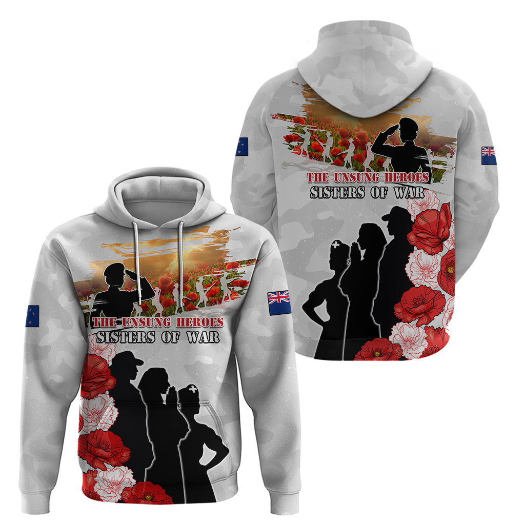 New Zealand ANZAC Day Zip Hoodie The Unsung Heroes Sisters of War