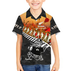 New Zealand ANZAC Rugby Kid Hawaiian Shirt Soldier Fern With Kiwi Bird LT05