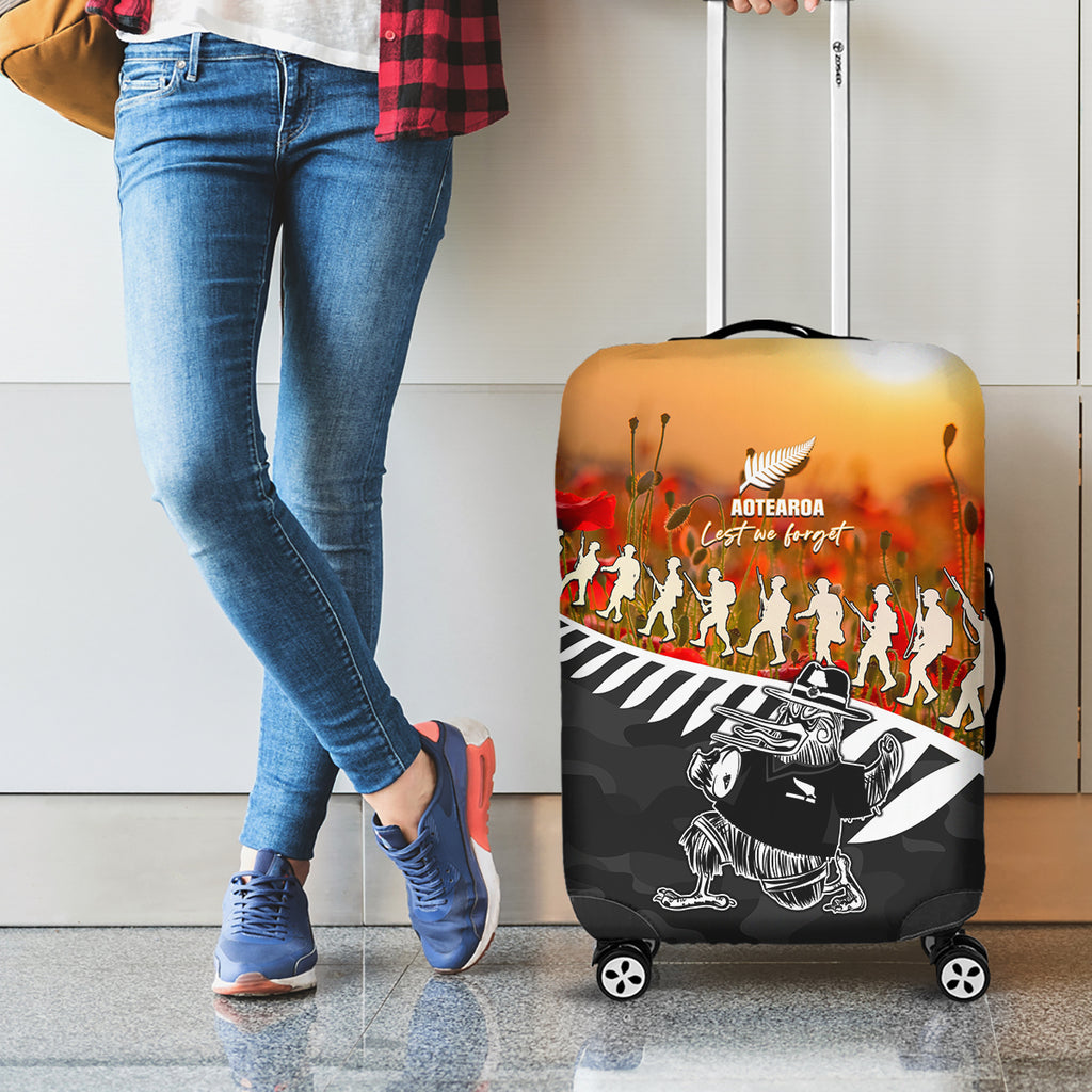 New Zealand ANZAC Rugby Luggage Cover Soldier Fern With Kiwi Bird