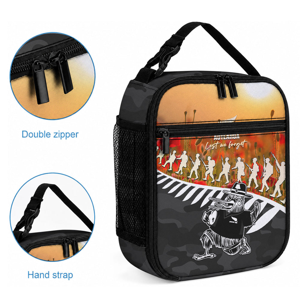 New Zealand ANZAC Rugby Lunch Bag Soldier Fern With Kiwi Bird