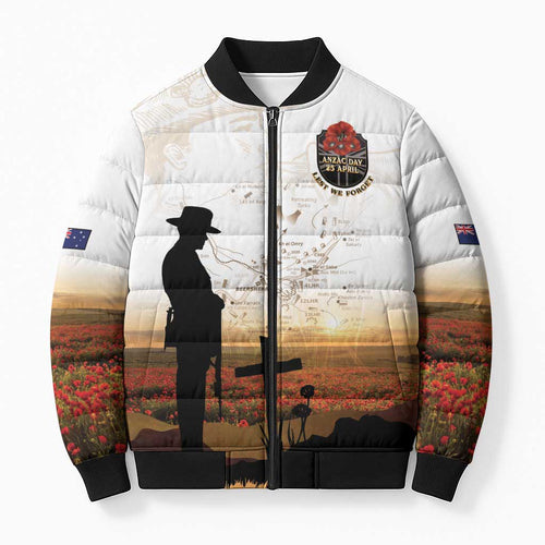 Australia And New Zealand ANZAC Day Bomber Puffer Jacket Battle Of Beersheba