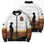 Australia And New Zealand ANZAC Day Bomber Puffer Jacket Battle Of Beersheba