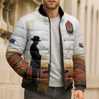 Australia And New Zealand ANZAC Day Bomber Puffer Jacket Battle Of Beersheba
