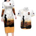 Australia And New Zealand ANZAC Day Couples Matching Long Sleeve Bodycon Dress and Hawaiian Shirt Battle Of Beersheba