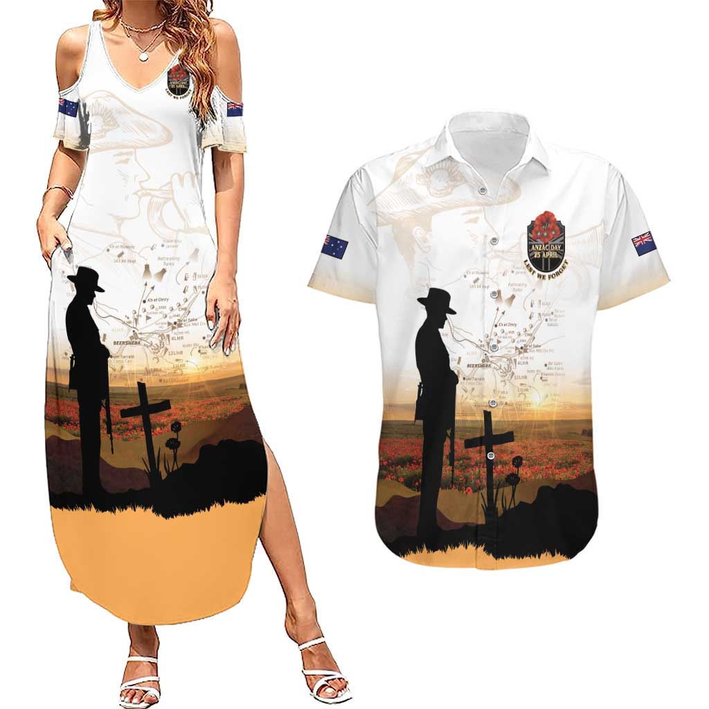 Australia And New Zealand ANZAC Day Couples Matching Summer Maxi Dress and Hawaiian Shirt Battle Of Beersheba