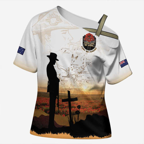 Australia And New Zealand ANZAC Day Cross Shoulder Shirt Battle Of Beersheba