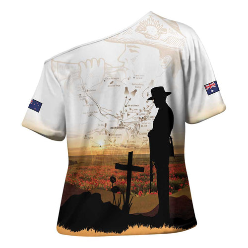 Australia And New Zealand ANZAC Day Cross Shoulder Shirt Battle Of Beersheba