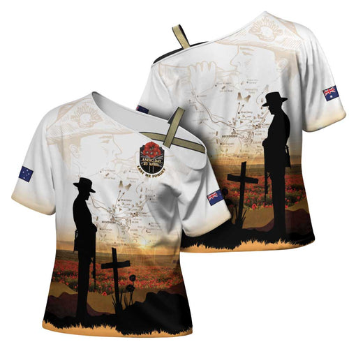 Australia And New Zealand ANZAC Day Cross Shoulder Shirt Battle Of Beersheba