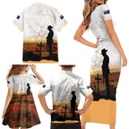 Australia And New Zealand ANZAC Day Family Matching Short Sleeve Bodycon Dress and Hawaiian Shirt Battle Of Beersheba