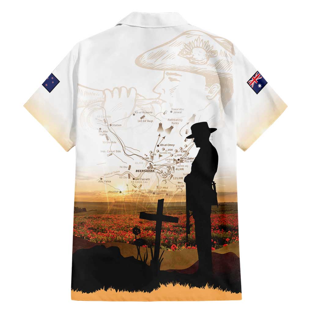 Australia And New Zealand ANZAC Day Family Matching Short Sleeve Bodycon Dress and Hawaiian Shirt Battle Of Beersheba