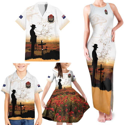 Australia And New Zealand ANZAC Day Family Matching Tank Maxi Dress and Hawaiian Shirt Battle Of Beersheba