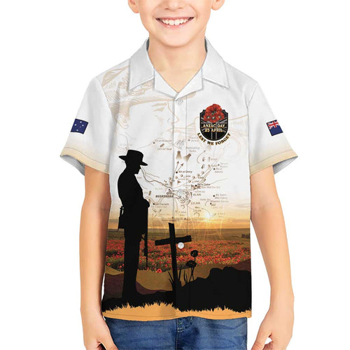 Australia And New Zealand ANZAC Day Kid Hawaiian Shirt Battle Of Beersheba