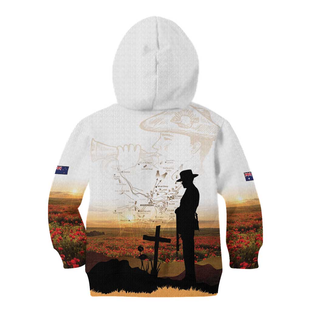Australia And New Zealand ANZAC Day Kid Hoodie Battle Of Beersheba
