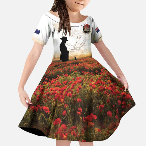 Australia And New Zealand ANZAC Day Kid Short Sleeve Dress Battle Of Beersheba