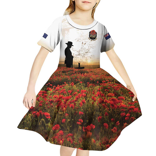 Australia And New Zealand ANZAC Day Kid Short Sleeve Dress Battle Of Beersheba