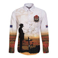 Australia And New Zealand ANZAC Day Long Sleeve Button Shirt Battle Of Beersheba