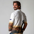 Australia And New Zealand ANZAC Day Long Sleeve Polo Shirt Battle Of Beersheba