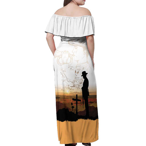 Australia And New Zealand ANZAC Day Off Shoulder Maxi Dress Battle Of Beersheba