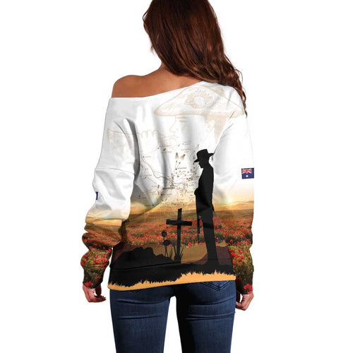 Australia And New Zealand ANZAC Day Off Shoulder Sweater Battle Of Beersheba